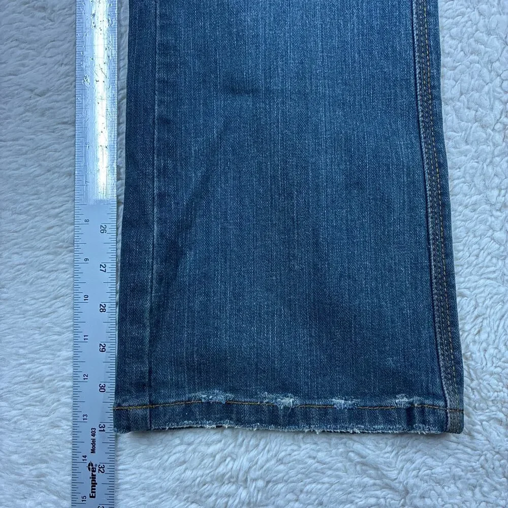DKNY So Low Lita Jeans Womens 6 Bootcut Floral Embellished Distressed Denim Boho